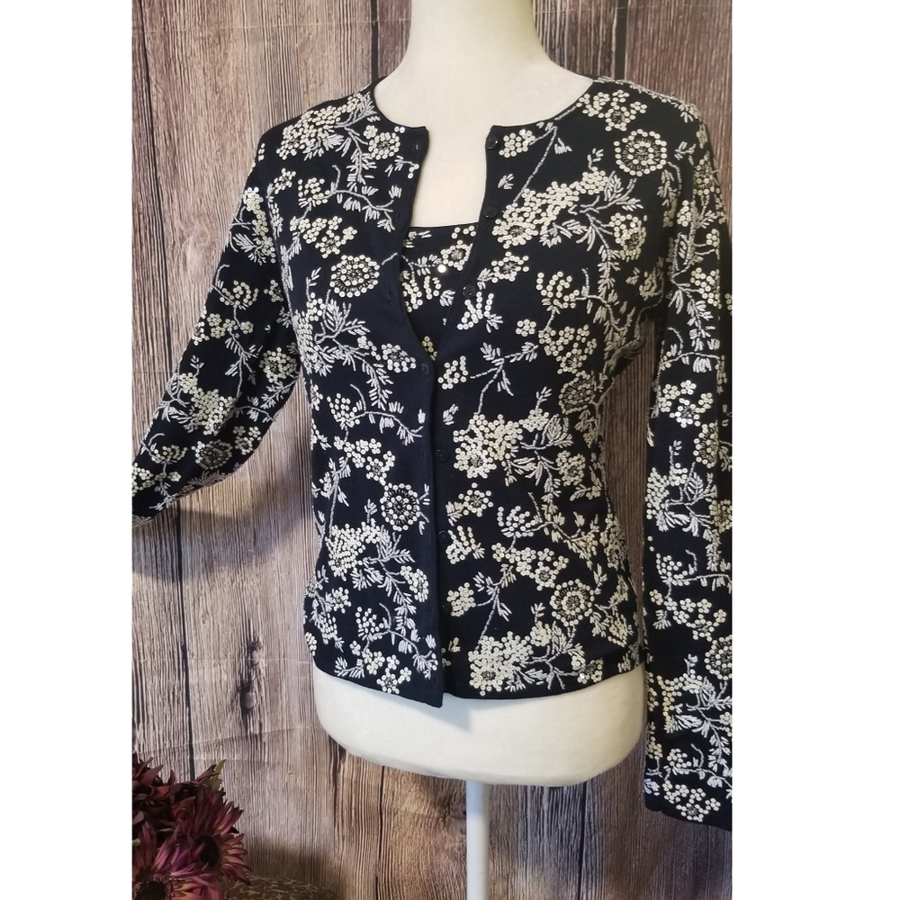 💕Oscar de la Renta Cardigan Tank Twinset
